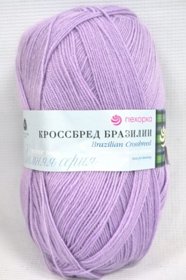 Пряжа Кроссбред Бразилии светлая фиалка мериносовая шерсть50% акрил50% 100гр 500м 389