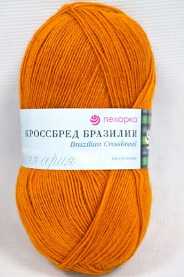 Пряжа Кроссбред Бразилии горчица мериносовая шерсть50% акрил50% 100гр 500м 447