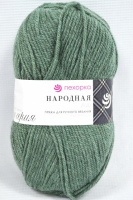 Пряжа Народная киви шерсть30% акрил объемный70% 100гр 220м 117