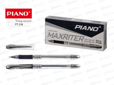 Ручка масляная PIANO Maxriter игла, черная, PT-338*12