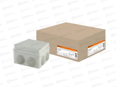 Распаячная коробка ОП 110х110х70мм, крышка на винтах, IP55, 8вх., 01114, TDM *48