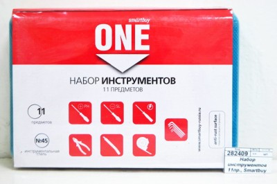 Набор инструментов 11 предметов, отвертка, тестер, плоскогубцы, рулетка, ключи шестигранники, Smartbuy One Tools