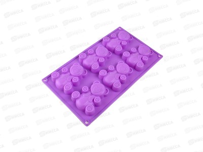 Форма для выпечки  силиконовая 6 кексов МИШКИ 30*18*2см KT-S-329 *60