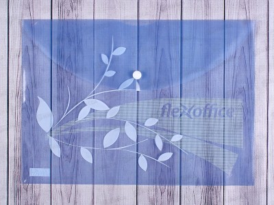 Папка - конверт на кнопке, А4, цвет голубой, FlexOffice