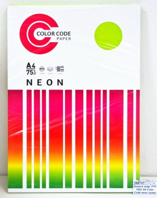 Бумага ксероксная P75 100л А4 Color Code неон зеленая 473361*20