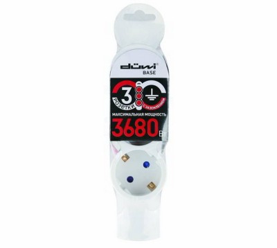 Колодка розеточная REV Quick Fix на 3 гнезда, с заземлением и защитными шторками, максимальная нагрузка до 3680Вт арт.32017