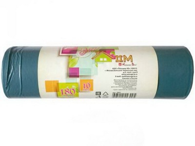 Мешки для мусора 180л 10шт (рул) ЭКОДОМ ПВД 3002 *20