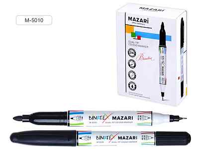 Маркер двусторонний MAZARI Binatex для CD/DVD дисков черный,2мм, M-5010 *24/864