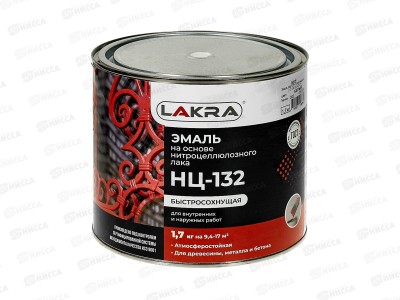 ЭМАЛЬ ЛАКРА НЦ-132 Белая 1,7кг  *6