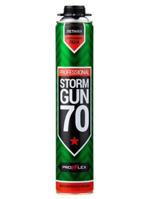 Пена монтажная Profflex STORM GUN 70 лето (+5..+35), выход до 70л, 850мл под пистолет *12