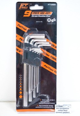Набор шестигранников, средние, прямые, 9 шт, FT TOOLS