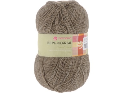 Пряжа Верблюжья натур-серый  шер/акр 100гр 600м 371