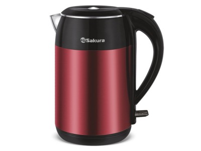 Чайник электрический SA-2154MR 1,8л черный+металик красный  диск