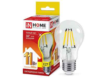 Лампа светодиодная IN HOME LED-A60-deco 11Вт E27 3000К 990Лм *50