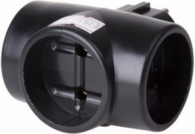 Тройник Rexant 10А 220В без заземления, черный, 11-1076