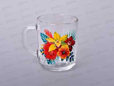 Кружка &quotGreen tea&quot (Тропические цветы) 200см3 *20 1335