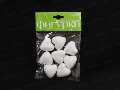 Декор элементы Альт Сердечки пенопласт,35мм.,8шт,2-204/01*30