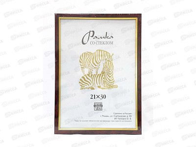 Фоторамка пластиковая 21*30 узкий багет с золотой полосой, 202 *25