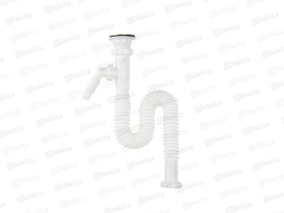 Гофросифон 1 1/2&quot*40/50 с отводом для стиральной машины с пластиковой решеткой, PF303 *60