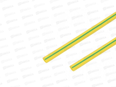 Термоусаживаемая трубка REXANT 8,0/4,0 мм, желто-зеленая, 1 м, 20-8007 *50