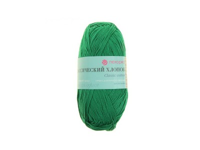 Пряжа Хлопок классический 100% 100гр 250м Ярко-зеленый 480