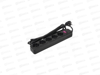 Сетевой фильтр ФАZA  5 розеток, 5.0м, FOP-05GS-500 черный *25