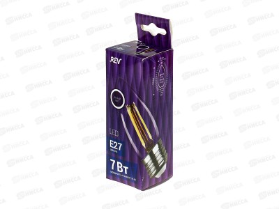 Лампа светодиодная REV FILAMENT свеча С37 Е27 7W, 4000К DECO Рremium