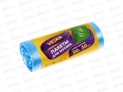 Мешки для мусора 30л (рул/30шт) 9мкр синий *100