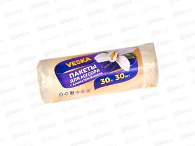 Мешки для мусора 30л (рул/30шт) 9мкр ваниль *100