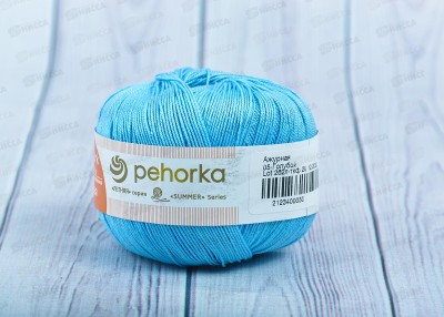 Пряжа Ажурная 05 Голубой 50г280м хлопок 100%