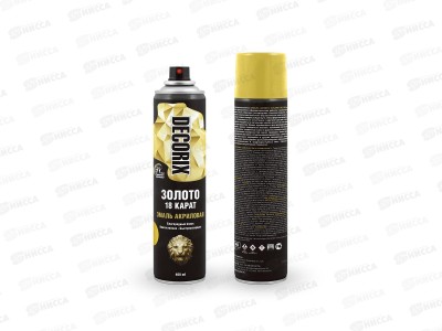 Эмаль DECORIX аэрозольная  400мл, ЗОЛОТО 18 КАРАТ, золото 18 карат *12