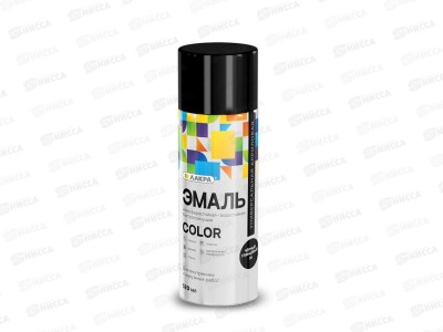 Эмаль ЛАКРА Color аэрозольная  520мл, черный глянцевый (39) *12