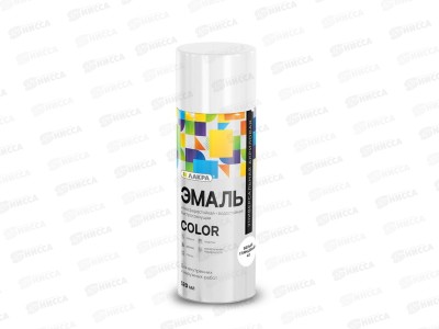 Эмаль ЛАКРА Color аэрозольная  520мл, белый глянцевый (40) *12