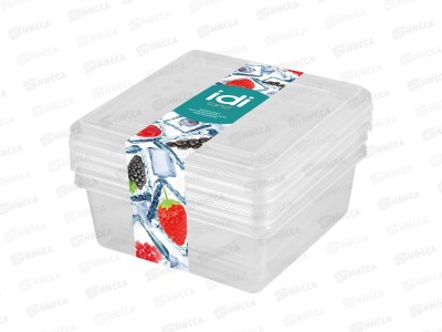 Контейнер для заморозки &quotAsti&quot квадратный 0,5л х 3шт 2211011  *18