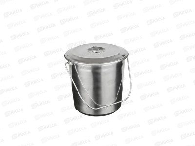 Ведро 10,0л с крышкой нержавеющее с меркой 0098 *8