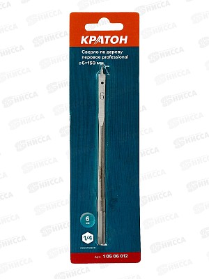 Сверло по дереву перовое d 6 х 150мм PROFESSIONAL 10506012 *10