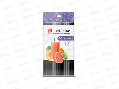 Трубочки Grif гофрированные для напитков черные 100шт 105-113