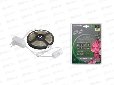 Комплект светодиодной ленты SMD2835-60 LED/м-12, IP65-3000 К, 5м, 24Вт TDM, 0229