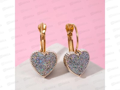 Серьги &quotСердца&quot блестки 6961443 *6