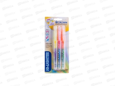 Маркеры CROWN Multi Hi-Lighter текстовые двухсторонние 6 цветов,Н2-1000-В/3 *24