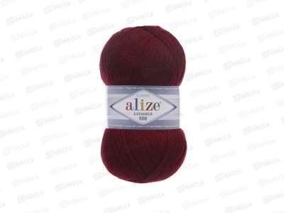 Пряжа Ализе Lana Gold 800 49шерсть+51акрил 100г 800м 57 Бордовый