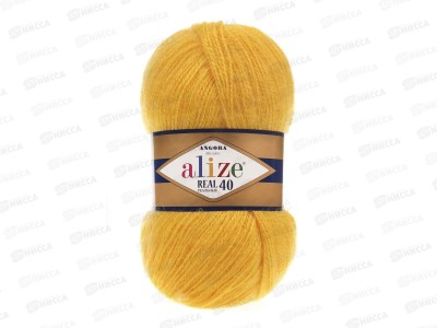 Пряжа Ализе Angora real 40 40шерсть+60акрил 100г 225м 216 Желтый