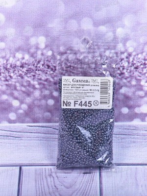 Бисер &quotGAMMA&quot F445 10/0 круглый, 50г, темно-серый матовый, 2.3мм, 28918/1