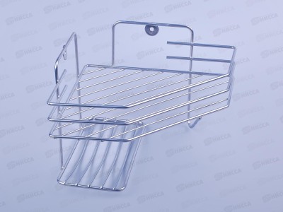 Полка угловая 1 секционная с мыльницей хром (20*20*15,5см17*8,5см)*6