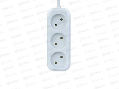 Удлинитель Perfeo &quotRU POWER&quot без заземления, 1,5м, 3 розетки, белый, 4061