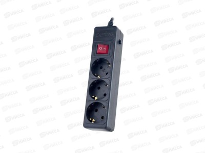 Сетевой фильтр Perfeo &quotPOWER+&quot с предохранителем, 1,8м, 3 розетки, черный (PF-PP-3/1,8-B), 4664