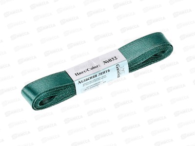Лента атласная &quotGamma&quot №032 хаки, 12мм (1/2&quot) 5,4м AL-12P фасовка