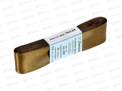 Лента атласная &quotGamma&quot 25мм (1&quot) №144 темно-хаки, 5,4м AL-25P фасовка