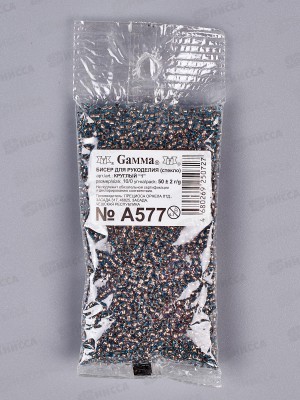 Бисер &quotGAMMA&quot A577 10/0 круглый, 50г, синий, 2.3мм, 69000