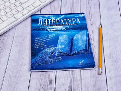Тетрадь 48 листов линия  ПЗБМ Голубой океан Литература 027095*5/50